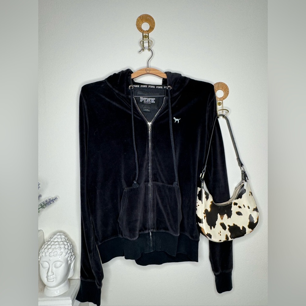Black velvet Pink jacket with sequence on the back